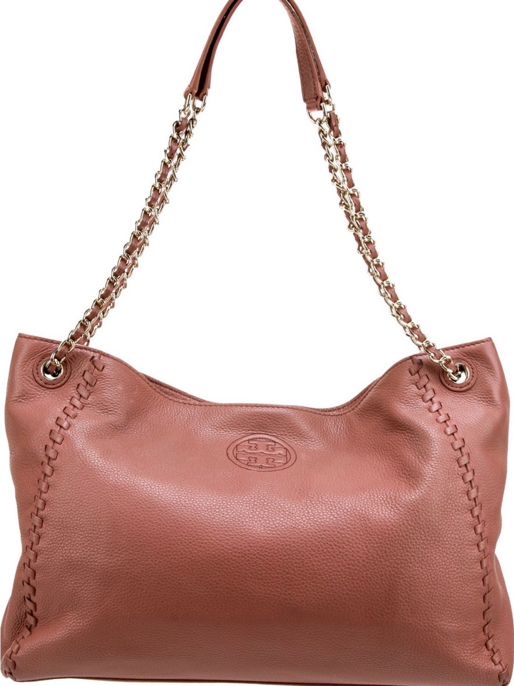 Tory Burch Saddle Brown Leather Chain-Handle Shoulder Bag